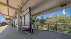 Winchester Center rail station with updated platform, ramp