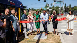 SDOT and King County Metro cut the ribbon on the expanded 24/7 bus lanes along Aurora Ave North corridor.