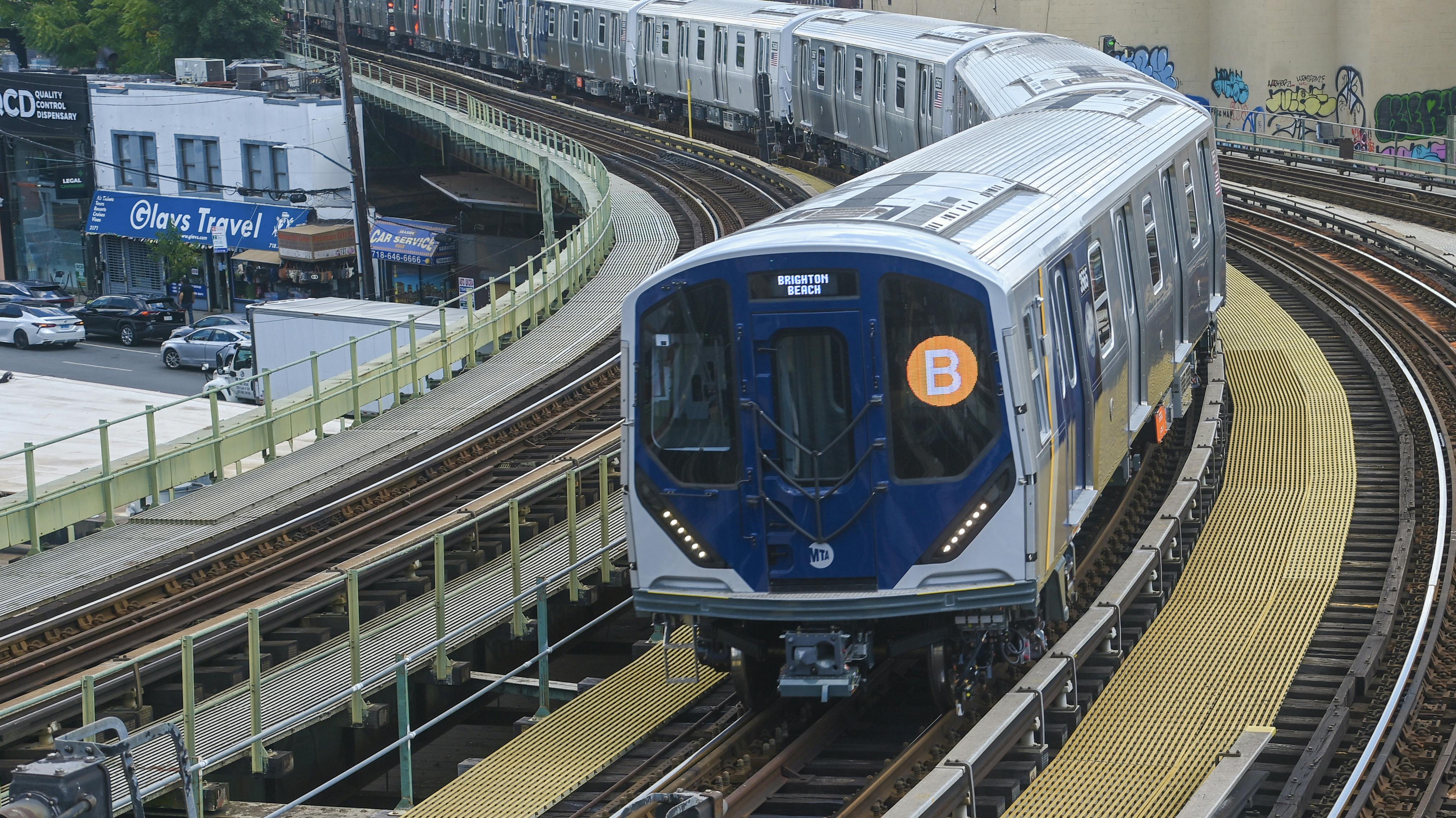 R211 train car on the B Line in the Bronx, New York