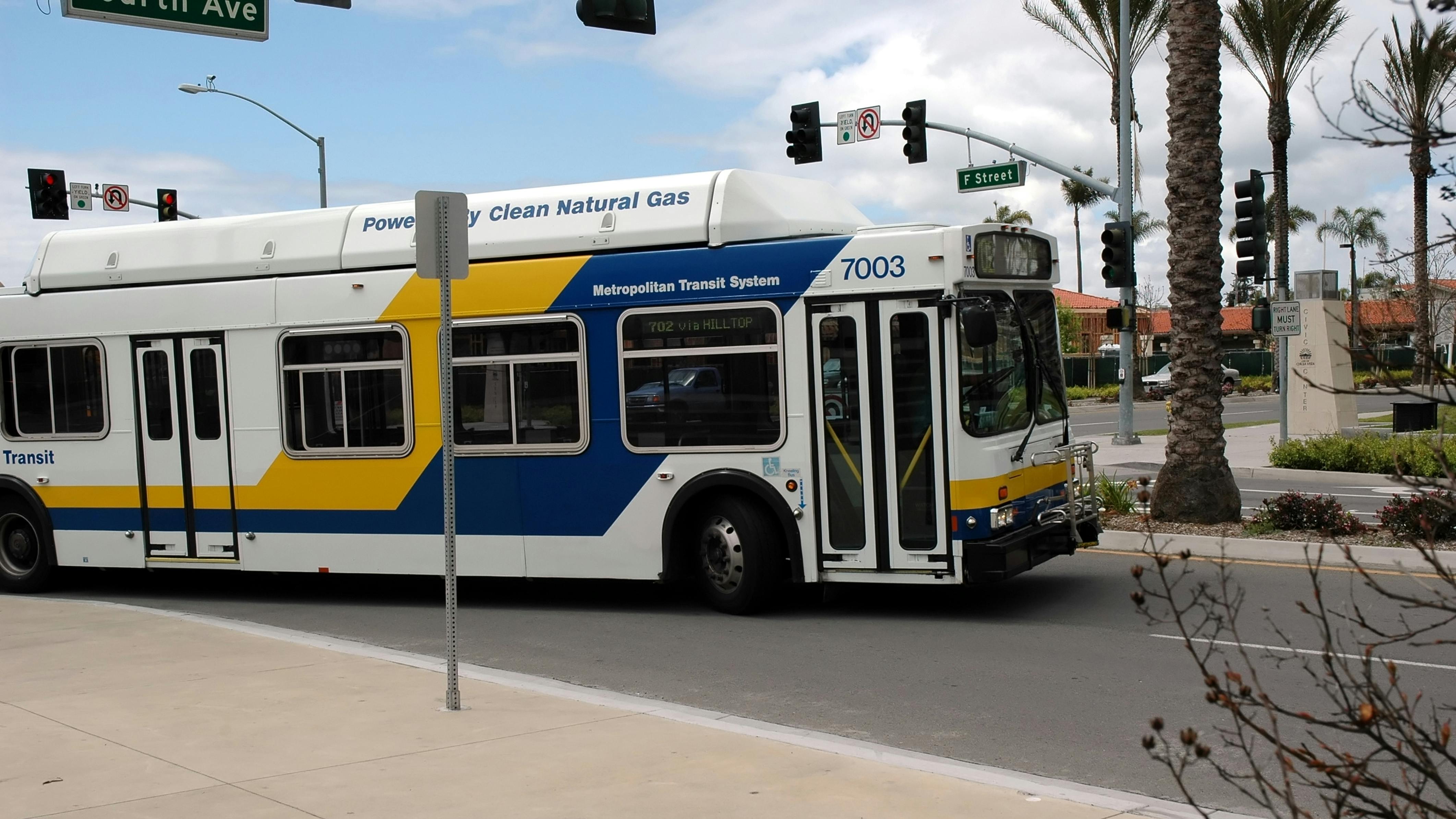 Compressed Natural Gas Powered Bus in Chula Vista California
