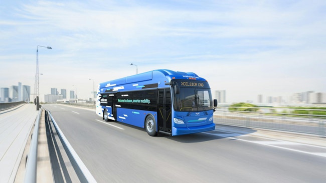 An Xcelsior CNG 40-foot transit bus.