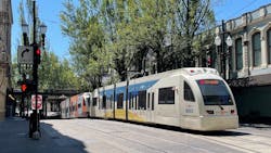 TriMet MAX 4 type train. TriMet MAX 4 type train.