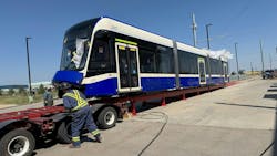 The first LRV arrives in Edmonton for the Valley Line West LRT project. The first LRV arrives in Edmonton for the Valley Line West LRT project.