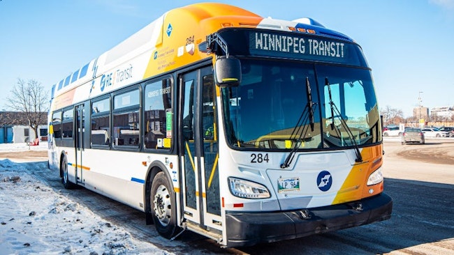 Winnipeg Transit zero-emission bus.