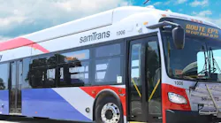 A SamTrans electric operates on a zero-emission express route.