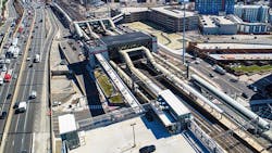 An aerial shot of the current Stamford Transportation Center. An aerial shot of the current Stamford Transportation Center.