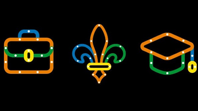 Three new icons created by Société de transport de Montréal to represent the uses of the transit system.