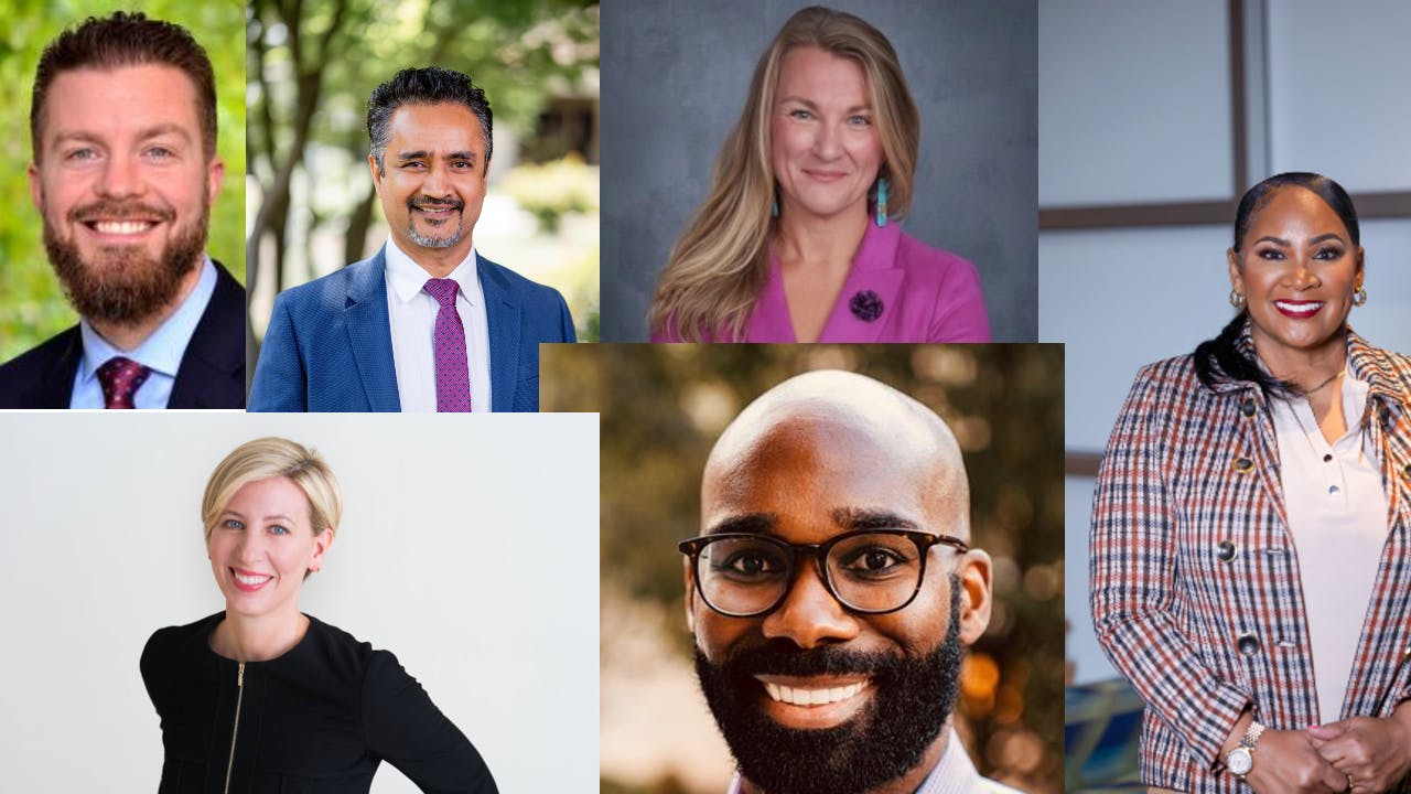 Top (from left to right): Patrick Preusser, Nauni Singh, Jamie Acton and Dorinda McCombs. Bottom (from left to right): Tina Vaz, Earl Jackson. Not pictured: Inez Gonzalez.