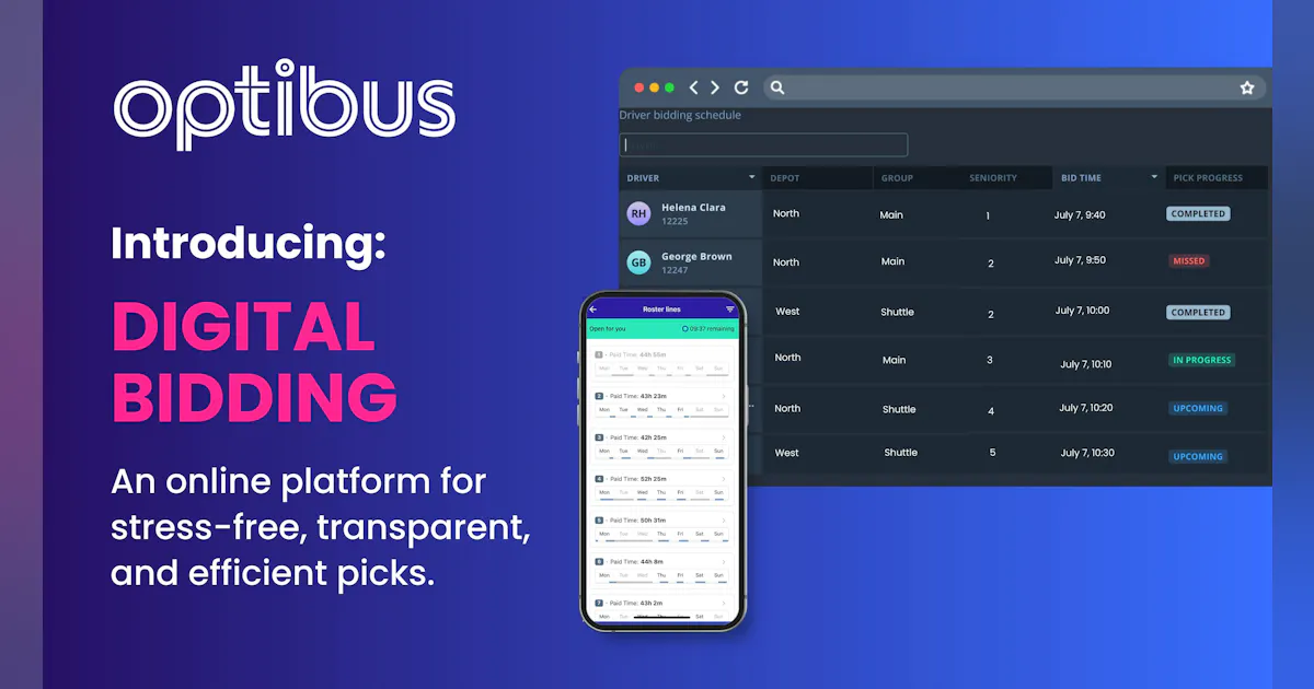 Driver Bids Optibus releases digital driver bidding | Mass Transit