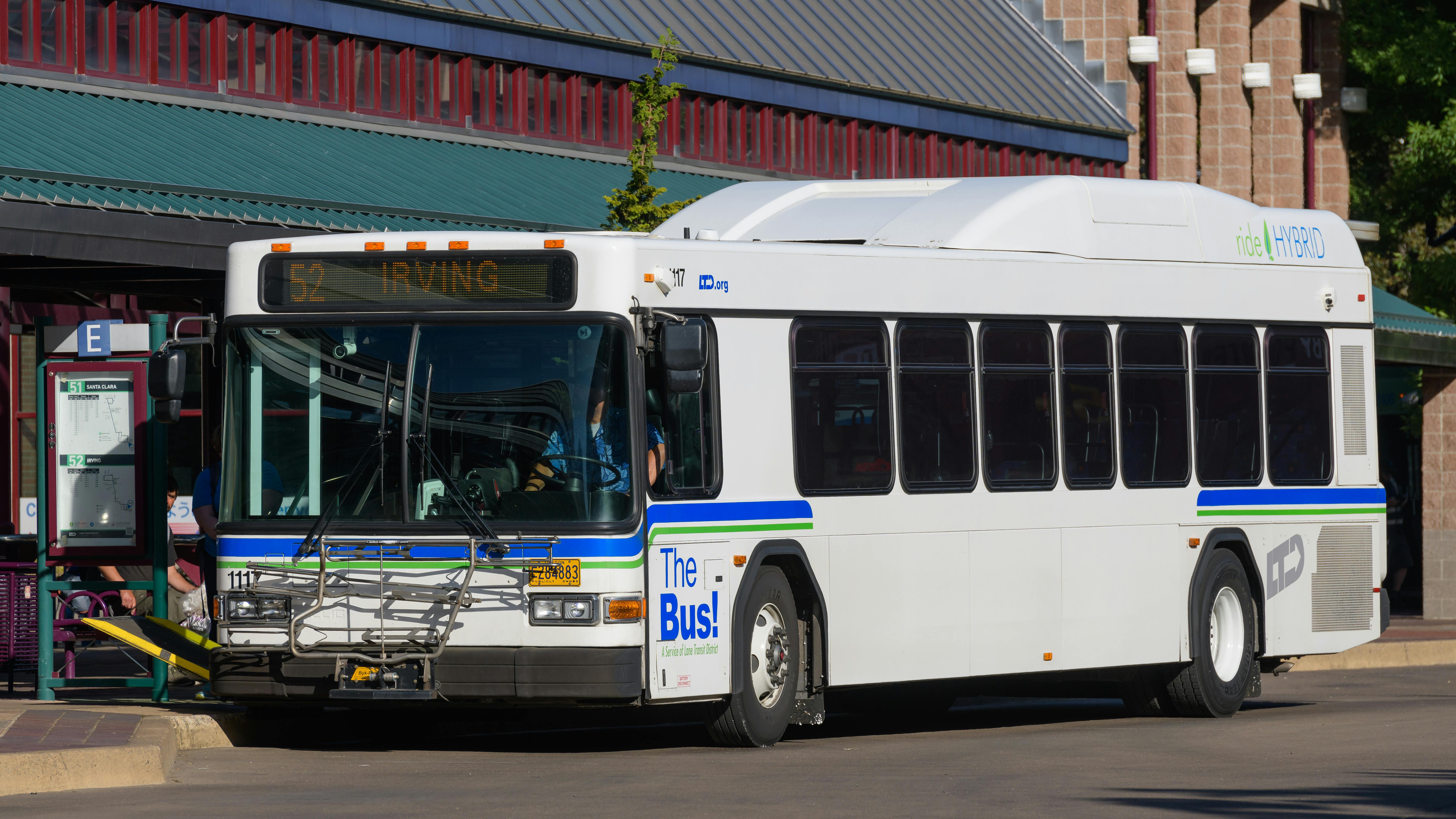 An LTD bus makes a stop.