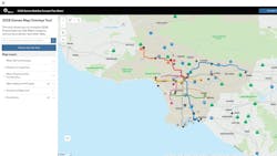 The image displays the GIS map created by L.A. Metro. The image displays the GIS map created by L.A. Metro.