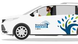 The image shows an animated van bearing the new Brunswick Breeze logo. The image shows an animated van bearing the new Brunswick Breeze logo.