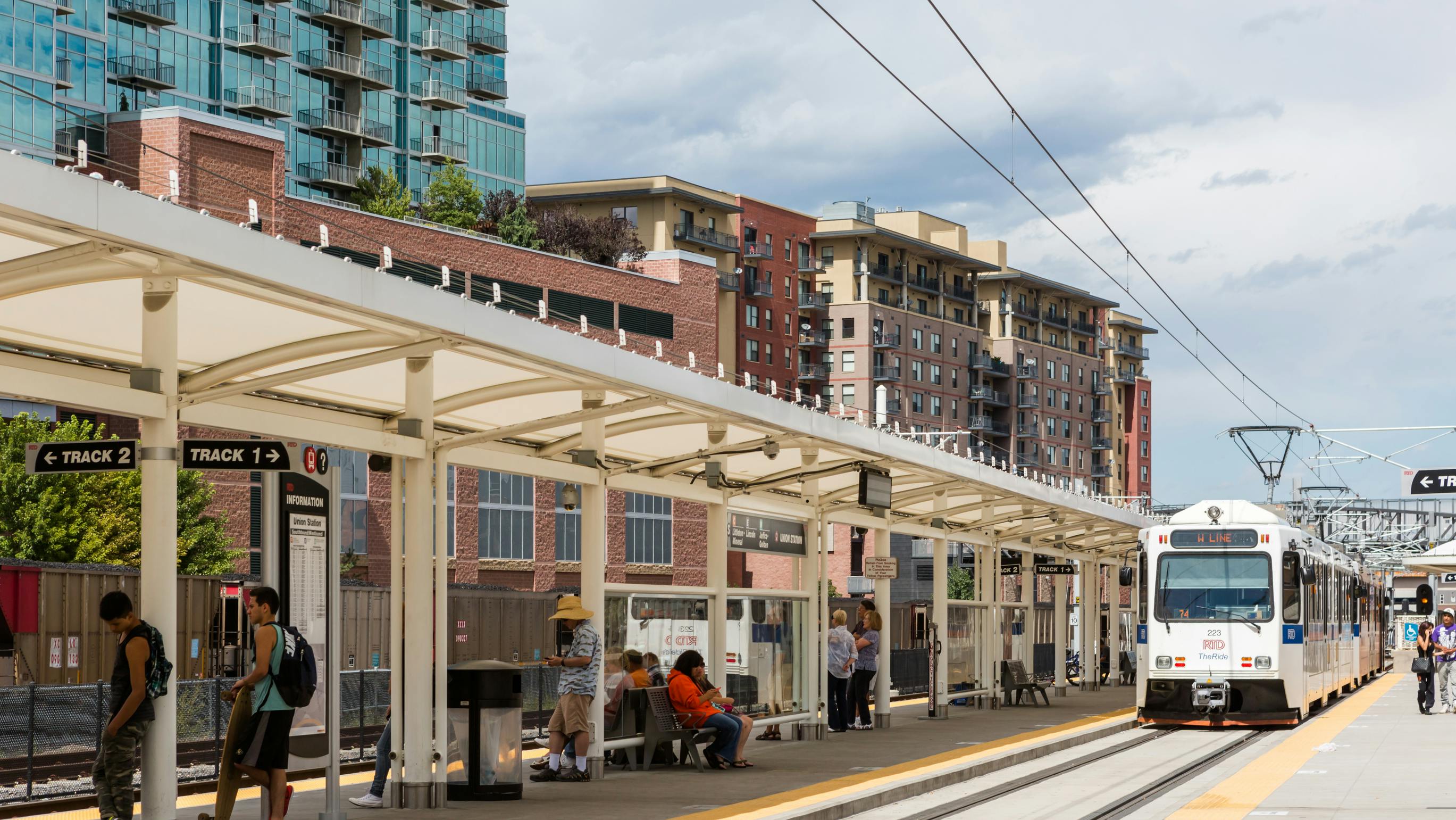 Union Station light-rail stop in downtown Denver, Colo.