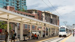 Union Station light-rail stop in downtown Denver, Colo. Union Station light-rail stop in downtown Denver, Colo.