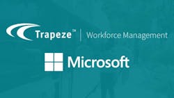 The image displays Trapeze's and Microsoft's logos. The image displays Trapeze's and Microsoft's logos.