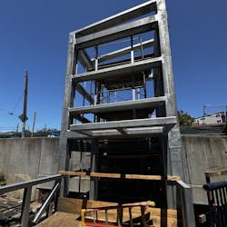 frame of new elevator being installed at castro station frame of new elevator being installed at castro station