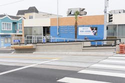 ADA ramp at a surface-level light-rail station ADA ramp at a surface-level light-rail station