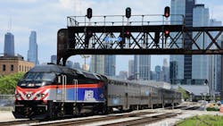 A Metra locomotive. A Metra locomotive.