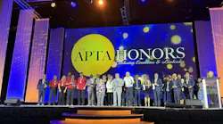 The image displays the APTA Honors award winners on the ballroom stage.