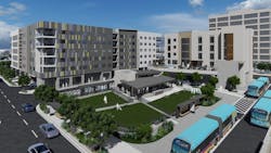 A rendering of the future transit-oriented development in uptown Albuquerque. A rendering of the future transit-oriented development in uptown Albuquerque.