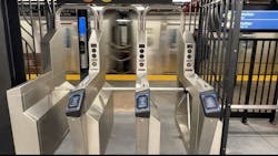 Metropolitan Transportation Authority fare gates. Metropolitan Transportation Authority fare gates.