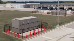 The image shows one of the energy stations that will power the chargers being installed.
