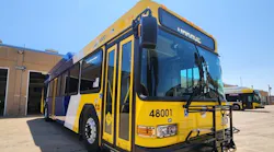 The image displays one of the new GILLIG buses delivered to DART.
