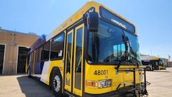 The image displays one of the new GILLIG buses delivered to DART. The image displays one of the new GILLIG buses delivered to DART.