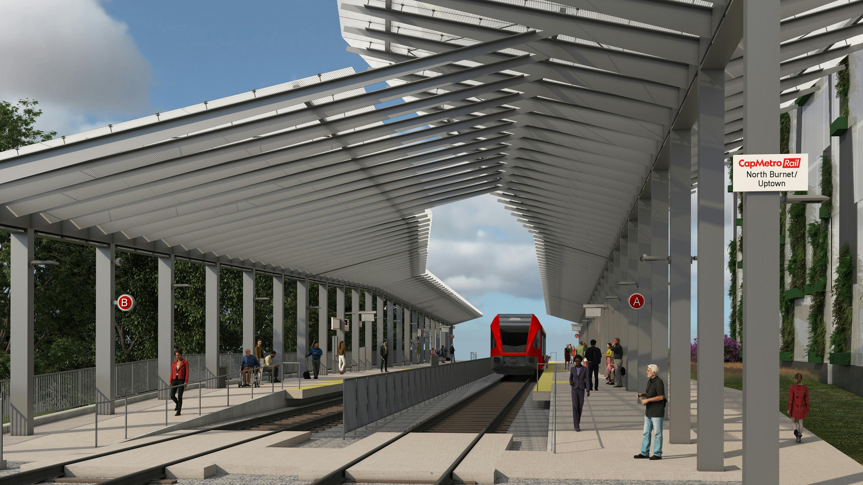 A rendering of the North Burnet/Uptown Station.