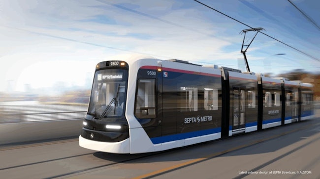 A rendering of the Southeastern Pennsylvania Transportation Authority streetcar.