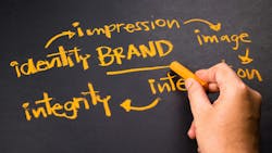 Hand writing Branding process concept on chalkboard Hand writing Branding process concept on chalkboard