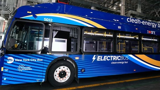 A Metropolitan Transportation Authority New York City zero-emission bus.