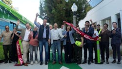 City leaders cut the ribbon on the Robertson Bus/Bike Lane Project. City leaders cut the ribbon on the Robertson Bus/Bike Lane Project.