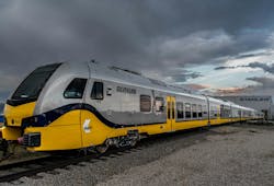 A DART Silver Line Stadler train. A DART Silver Line Stadler train.