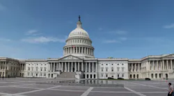A wide shot of the U.S. Capitol building.