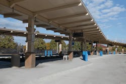 The image shows renovated transit center and its new concrete. The image shows renovated transit center and its new concrete.