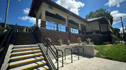 The image shows a wide shot of the renovated station.