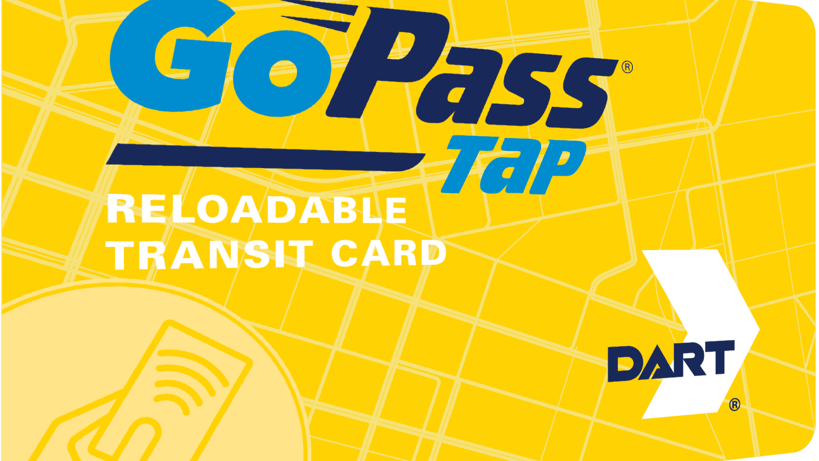Dallas Area Rapid Transit GoPass card.