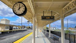 The image shows both upgraded platforms at the station. The image shows both upgraded platforms at the station.