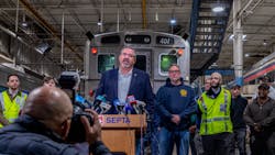 SEPTA General Manager Scott A. Sauer spent the day on Nov. 14 thanking employees at the maintenance shops where crews have worked for weeks to conduct the complex inspections and address any needed repairs. SEPTA General Manager Scott A. Sauer spent the day on Nov. 14 thanking employees at the maintenance shops where crews have worked for weeks to conduct the complex inspections and address any needed repairs.