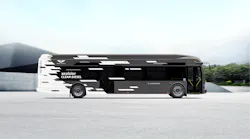 The image shows the new New Flyer bus.