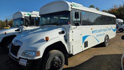 The image shows one of White Earth reservation's propane autogas buses. The image shows one of White Earth reservation's propane autogas buses.