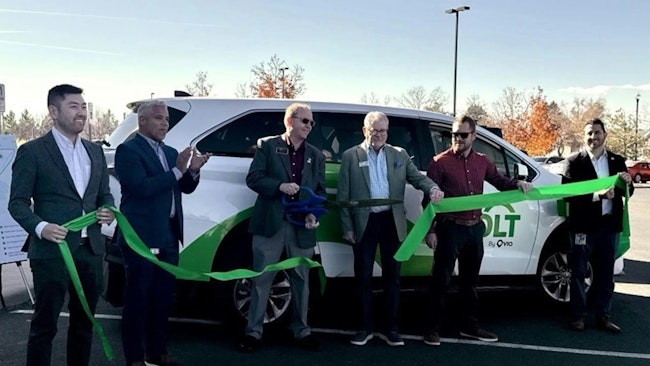 Local leaders cut a ribbon on a new Via BOLT van.