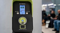 A PRESTO reader sits at a transit station. A PRESTO reader sits at a transit station.