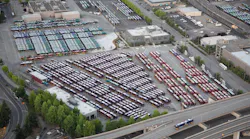 The image shows an aerial view of the yard facility.