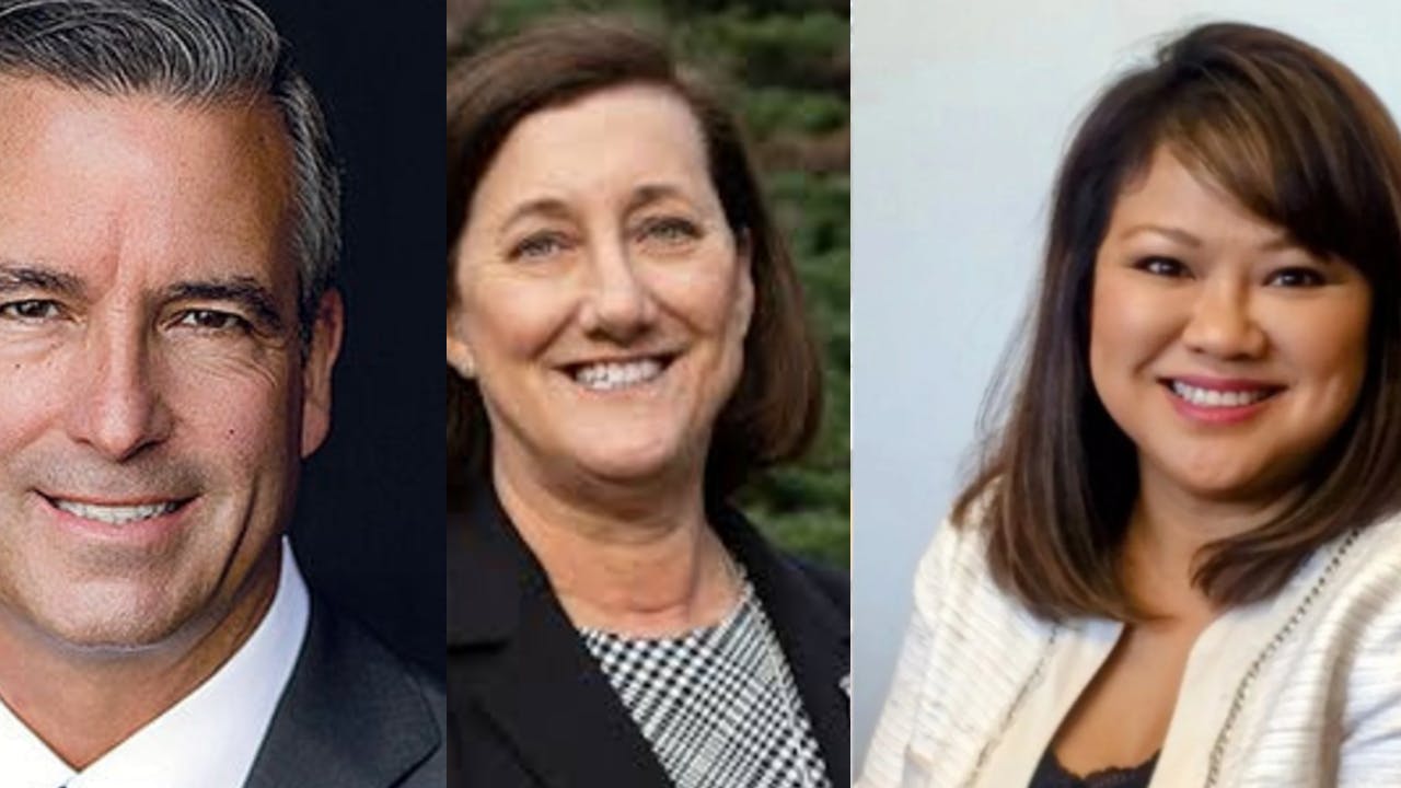 Chris Orlando (left), Katie Thomson (middle) and Lili Tran (right).