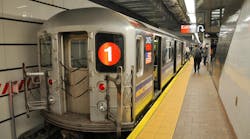 A New York City subway. A New York City subway.