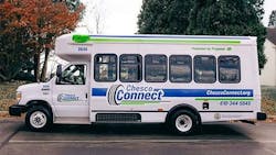 A Chester County propane bus. A Chester County propane bus.