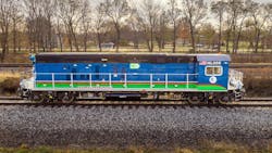 A R255 hybrid battery-diesel work locomotive. A R255 hybrid battery-diesel work locomotive.