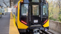 A Hitachi railcar on the Baltimore Metro Subway Link. A Hitachi railcar on the Baltimore Metro Subway Link.